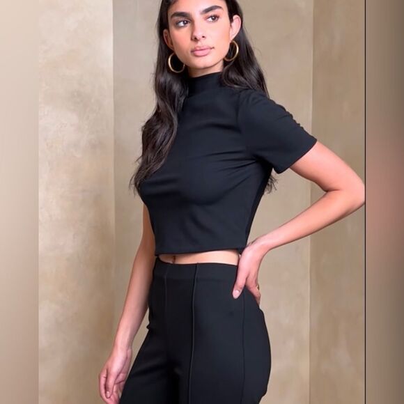 NWT Banana Republic Stretch-Ponte Crop Navy Flare Pant Size Medium-Tall - Picture 2 of 9